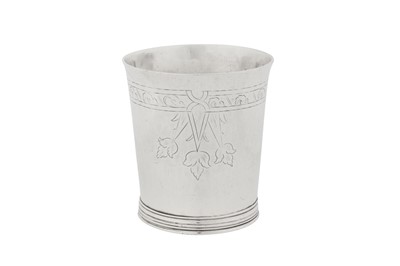 Lot 500 - An extremely rare William III provincial silver beaker, Newcastle circa 1695-1700 by Eli Bilton I (free. 1683, d.1707/8)