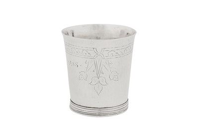 Lot 500 - An extremely rare William III provincial silver beaker, Newcastle circa 1695-1700 by Eli Bilton I (free. 1683, d.1707/8)