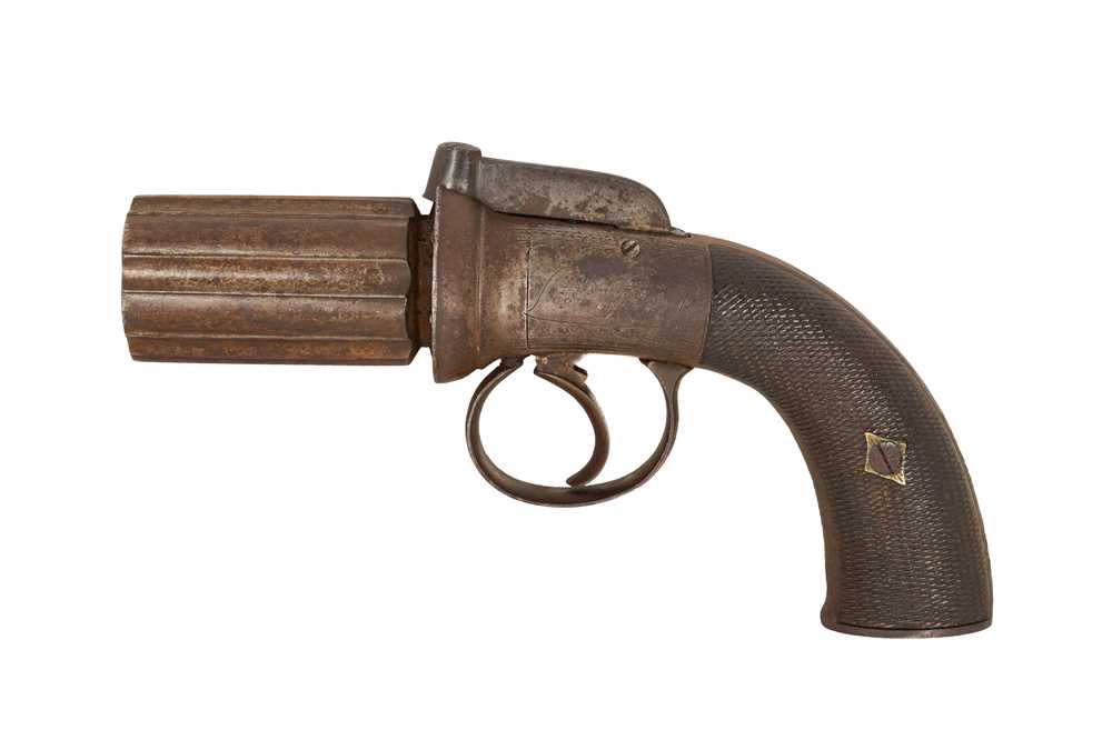 Lot 15 - A VICTORIAN PEPPER BOX REVOLVER