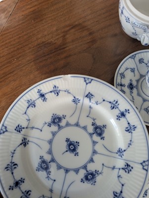 Lot 160 - A Royal Copenhagen blue fluted composite dinner service