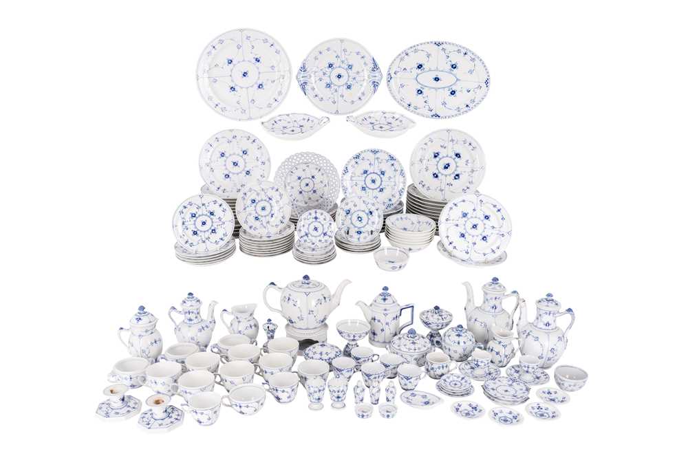 Lot 160 - A Royal Copenhagen blue fluted composite dinner service