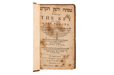 Lot 40 - Martinez/Udall. The Key of the Holy Tongue. Amsterdam, 1645