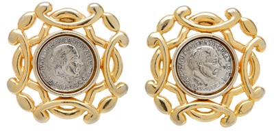 Lot 81 - Paolo Gucci Open Work Coin Clip On Earrings