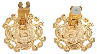 Lot 81 - Paolo Gucci Open Work Coin Clip On Earrings