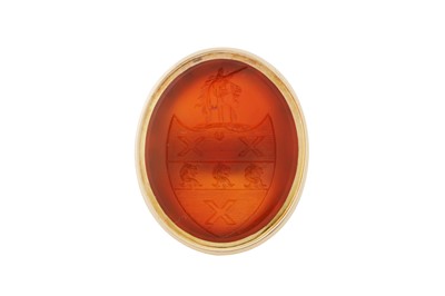 Lot 19 - A CARNELIAN SEAL RING