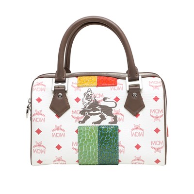 Lot 647 - MCM White Lion Princess Boston Bag