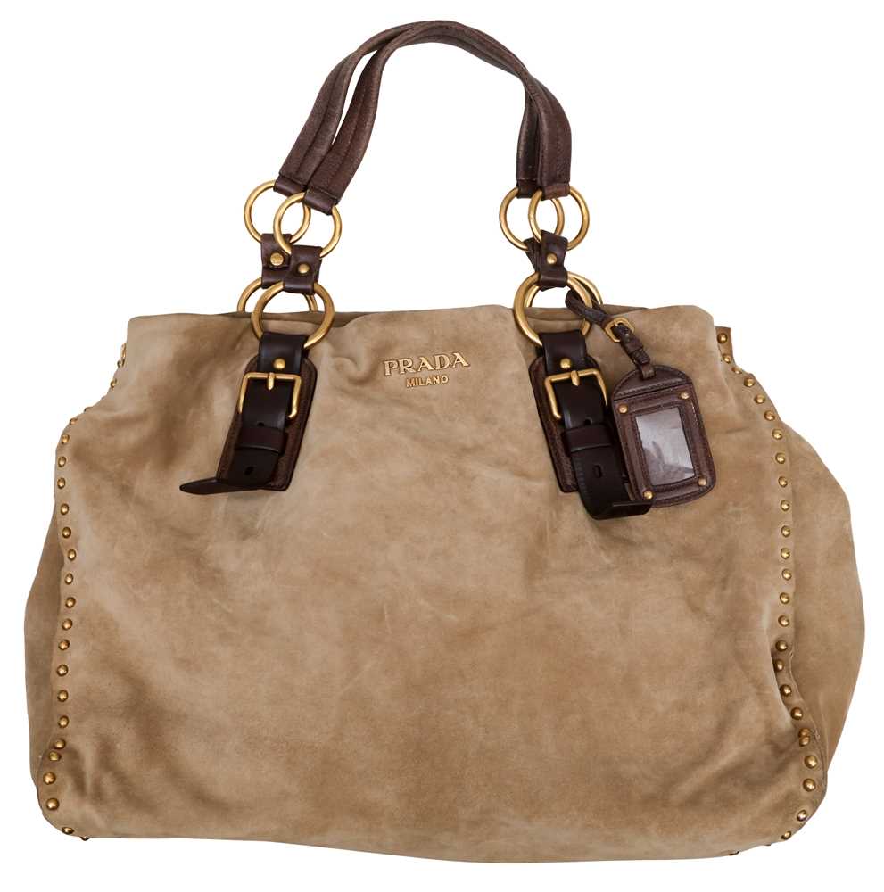 Lot 156 - Prada Beige Stud Large Tote Bag
