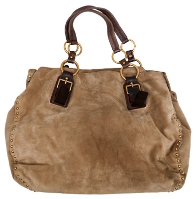 Lot 156 - Prada Beige Stud Large Tote Bag