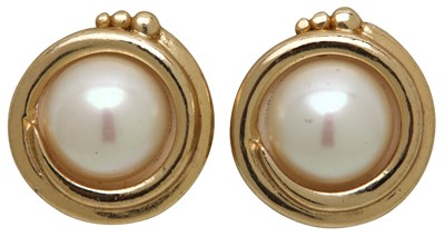 Lot 39 - Christian Dior White Pearl Swirl Clip On Earrings