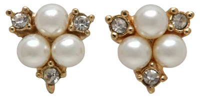 Lot 43 - Christian Dior Pearl Cluster Clip On Earrings