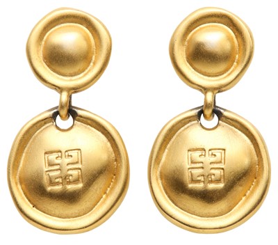 Lot 59 - Givenchy Logo Drop Pierced Earrings