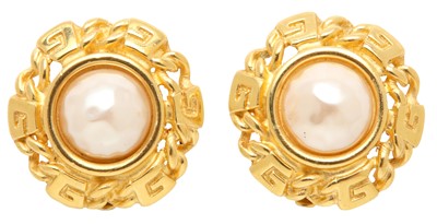 Lot 27 - Givenchy Ivory Pearl G Clip On Earrings