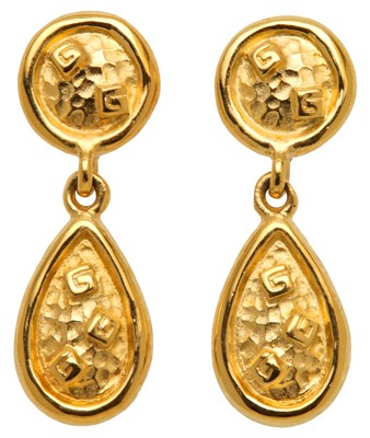 Lot 51 - Givenchy G Logo Teardrop Pierced Earrings