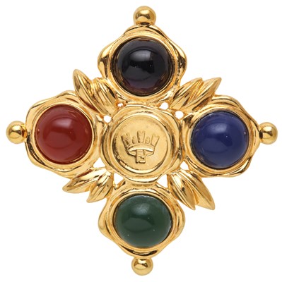 Lot 11 - Fendi Cabochon Bijoux Crest Brooch