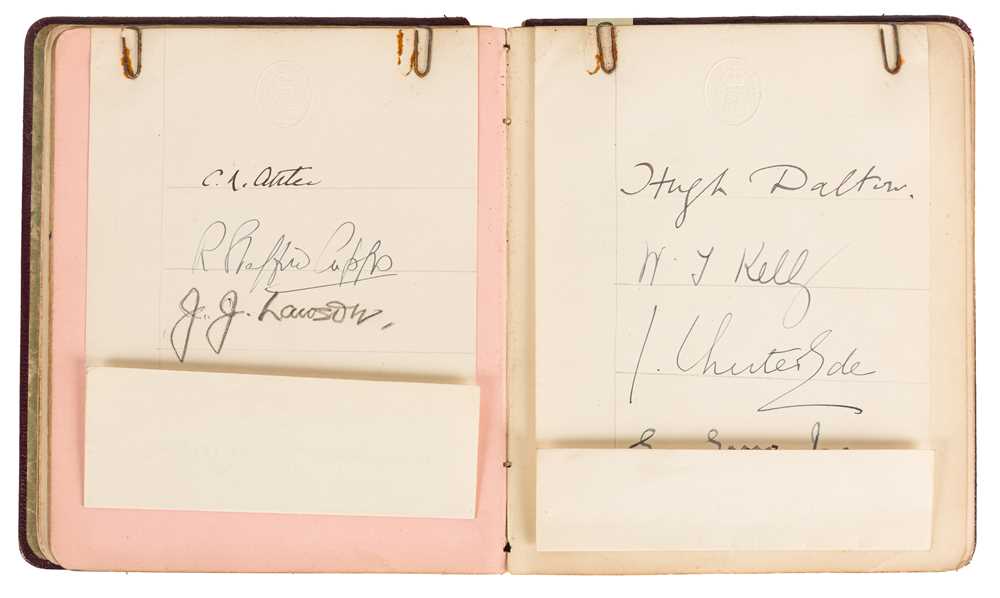 Lot 38 - Autograph Album.- Incl. Clement Attlee's Cabinet