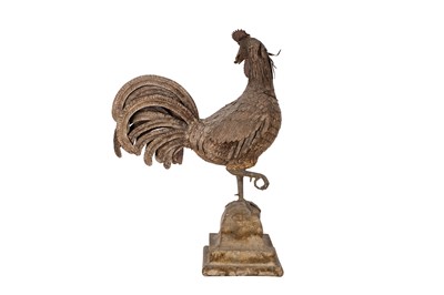 Lot 259 - FOLK ART - A TOLE FIGURE OF A ROOSTER