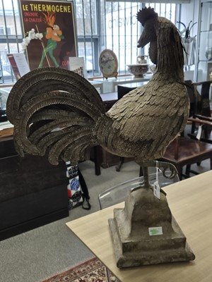 Lot 259 - FOLK ART - A TOLE FIGURE OF A ROOSTER