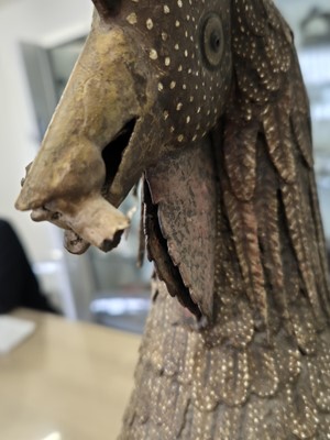 Lot 259 - FOLK ART - A TOLE FIGURE OF A ROOSTER