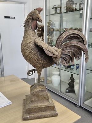 Lot 259 - FOLK ART - A TOLE FIGURE OF A ROOSTER
