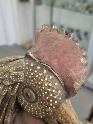 Lot 259 - FOLK ART - A TOLE FIGURE OF A ROOSTER