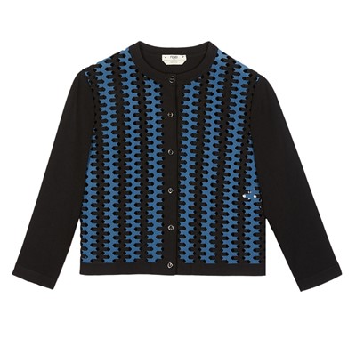 Lot 583 - Fendi Black Pointelle Knit Cardigan - Size 40