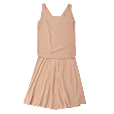 Lot 6 - Hermes Blush Silk Skirt and Camisole Set - Size 38