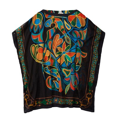 Lot 191 - Hermes 'Folklore' Short Cotton Pareo - One Size