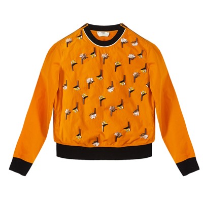 Lot 585 - Fendi Burnt Orange Embellished Top - Size 36