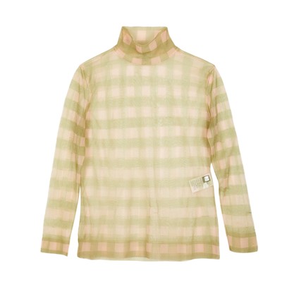 Lot 589 - Fendi Green Lurex Check Mesh Top - Size 44