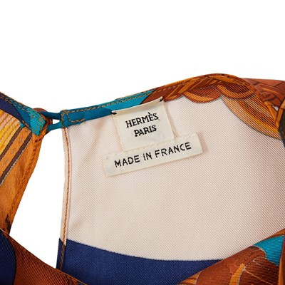 Lot 76 - Hermes Multi Bridle Silk Sleeveless Top - Size 36
