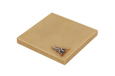 Lot 2 - Vexillology interest - A George V 9 carat gold cigarette case, Birmingham 1937 by William Neale