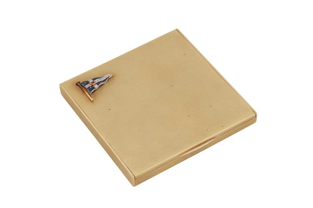 Lot 2 - Vexillology interest - A George V 9 carat gold cigarette case, Birmingham 1937 by William Neale