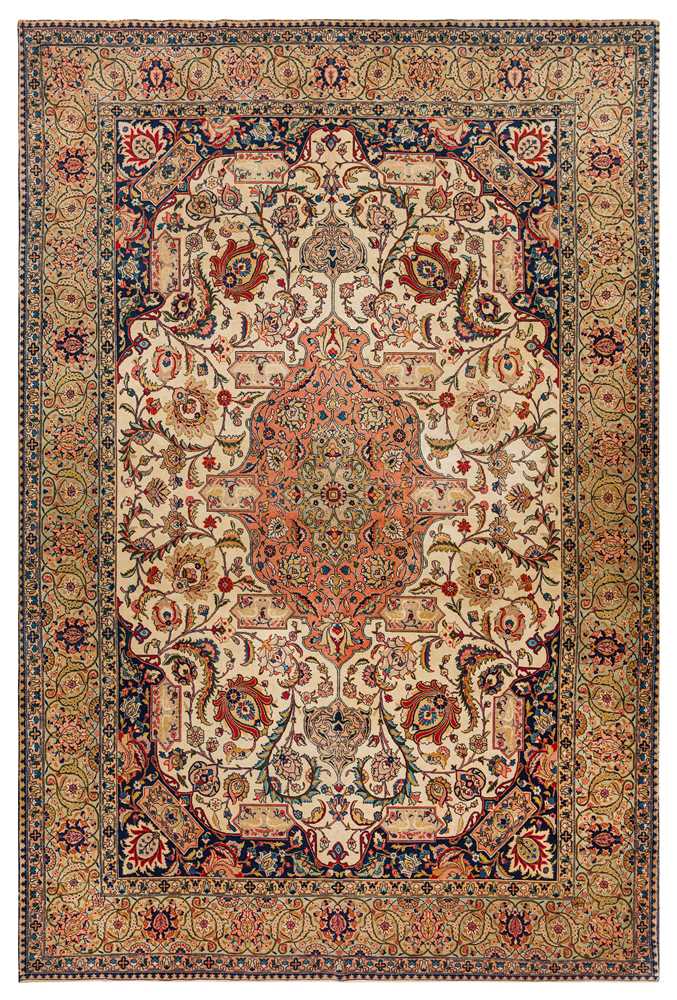Lot 49 - A FINE ANTIQUE TABRIZ CARPET, NORTH-WEST PERSIA