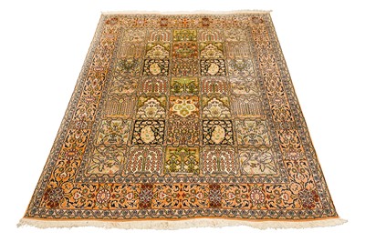 Lot 36 - A FINE SILK KASHMIR RUG, NORTH INDIA