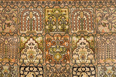 Lot 36 - A FINE SILK KASHMIR RUG, NORTH INDIA