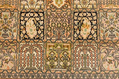 Lot 36 - A FINE SILK KASHMIR RUG, NORTH INDIA