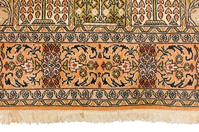 Lot 36 - A FINE SILK KASHMIR RUG, NORTH INDIA