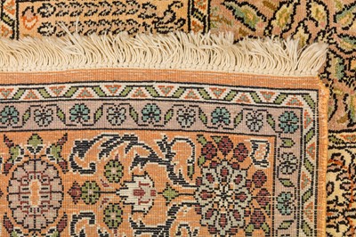 Lot 36 - A FINE SILK KASHMIR RUG, NORTH INDIA