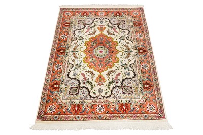 Lot 15 - A VERY FINE PART SILK TABRIZ RUG, NORTH-WEST PERSIA