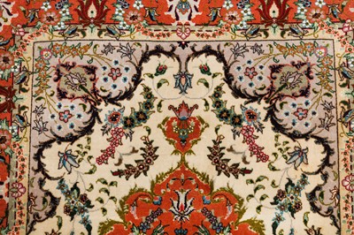 Lot 15 - A VERY FINE PART SILK TABRIZ RUG, NORTH-WEST PERSIA