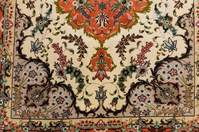 Lot 15 - A VERY FINE PART SILK TABRIZ RUG, NORTH-WEST PERSIA