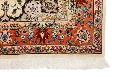Lot 15 - A VERY FINE PART SILK TABRIZ RUG, NORTH-WEST PERSIA