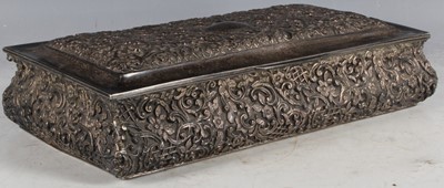 Lot 111 - Edwardian silver cushion form jewellery casket,...