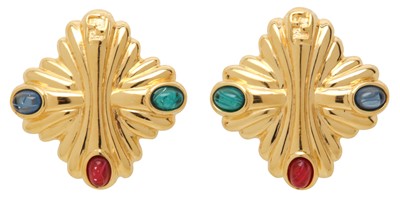 Lot 7 - Fendi Bijoux FF Cross Pierced Earrings