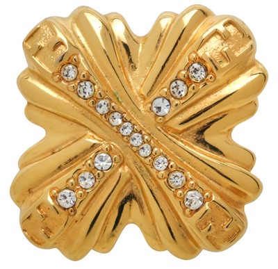 Lot 17 - Fendi Crystal FF Cross Brooch