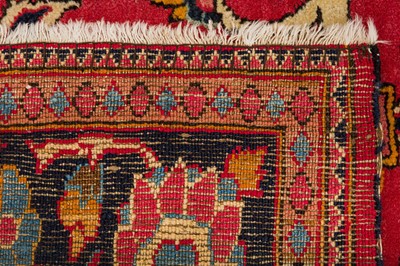 Lot 47 - A FINE KASHAN PRAYER RUG, CENTRAL PERSIA