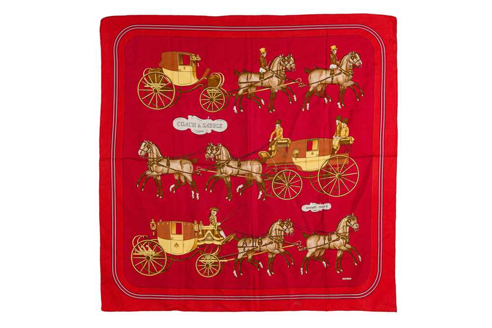 Lot 27 - Hermes 'Coach & Saddle' Silk Scarf