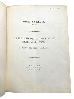 Lot 37 - Hirschfeld. Asiatic Monographs Vol. III. 1902. signed.