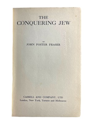 Lot 36 - Fraser (John Foster) The Conquering Jew, First edition, publisher's presentation copy, 1915