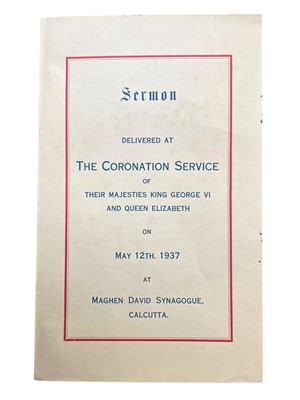 Lot 44 - Royalty. Sermon Delivered at The Coronation Service, Calcutta, 1937